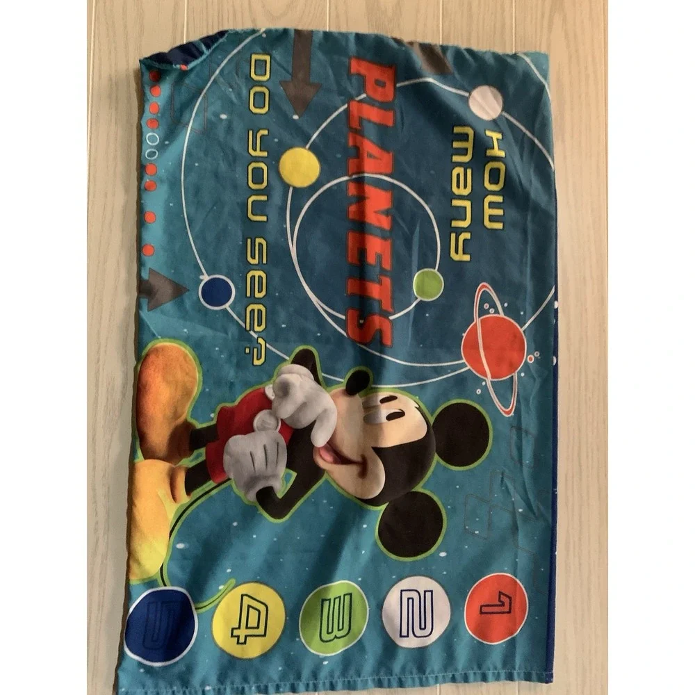 Disney‎ Mickey Kids Blanket Comforter & Top sheet Donald Duck, Pluto Space 40x55